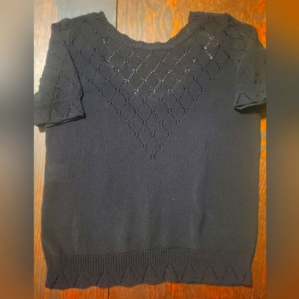 Black Sezane Knit Blouse PLEASE READ
